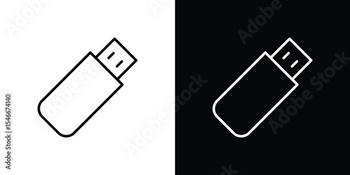 USB icon in black. flat graphic vector icon