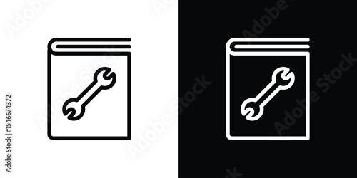User guide book icon in black. flat graphic vector icon