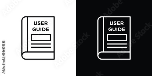 User guide icon in black. flat graphic vector icon