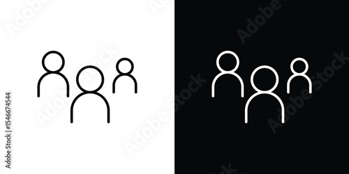 Users icon in black. flat graphic vector icon