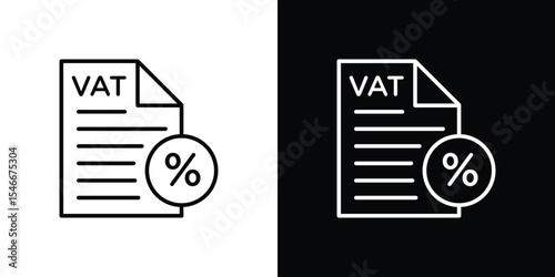 Value added tax VAT icon in black. flat graphic vector icon