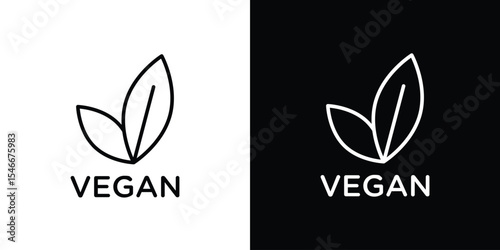Vegan icon in black. flat graphic vector icon