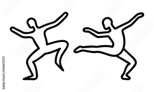 Vector silhouette illustration of an athlete running or jumping, showcasing the black body of a man in action during sport competition