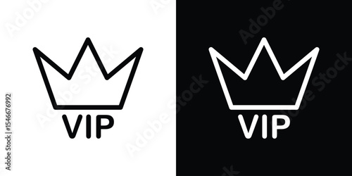 VIP icon in black. flat graphic vector icon