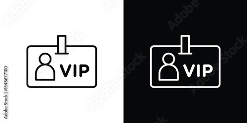 VIP pass icon in black. flat graphic vector icon