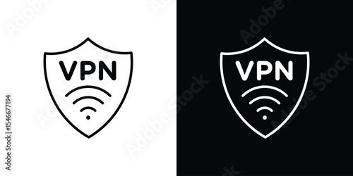 Virtual private network icon in black. flat graphic vector icon