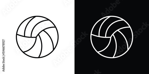 Volleyball ball icon in black. flat graphic vector icon