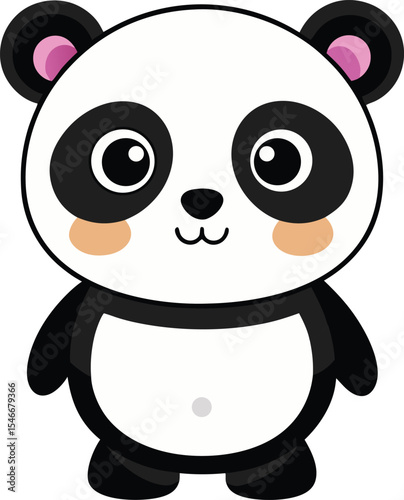 cute panda isolated on transparent background