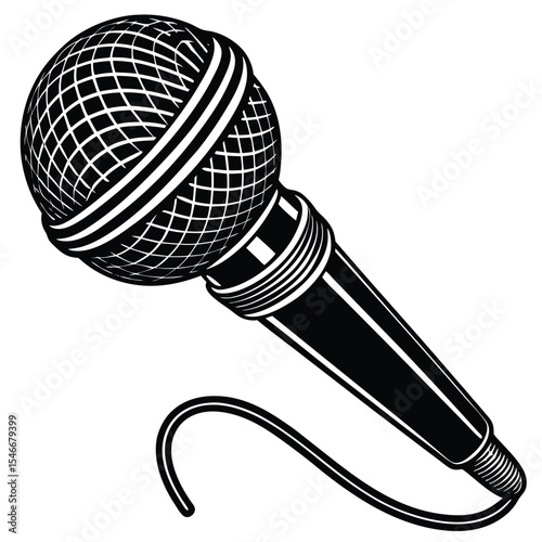 Isolated studio microphone with cable, perfect for recording music and voice