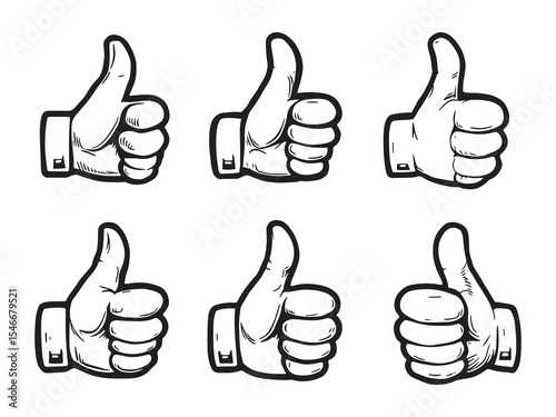Thumb Up Hand Gesture Icons