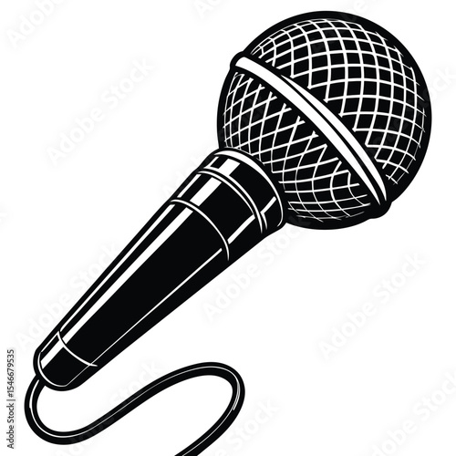 Isolated studio microphone with cable, perfect for recording music and voice