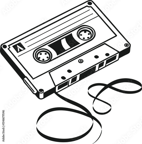 Audio cassette coloring book pages for children and adults