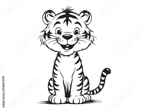 Tiger Outline Drawing Line Art