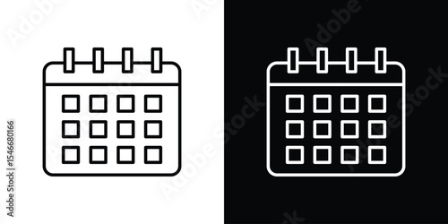 Wall calendar icon in black. flat graphic vector icon