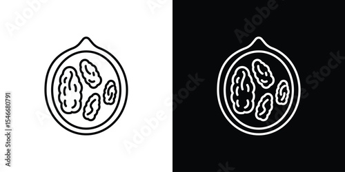 Walnut icon in black. flat graphic vector icon