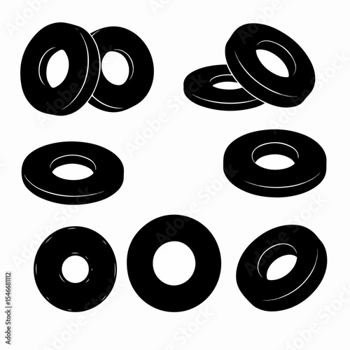Donut forms in various angles collection set