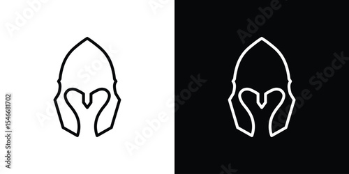 Warrior mask icon in black. flat graphic vector icon