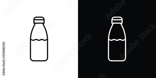 Water bottle icon in black. flat graphic vector icon