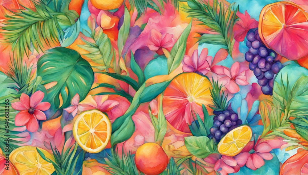 Fototapeta premium seamless pattern with fruits