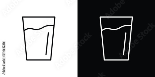 Water glass icon in black. flat graphic vector icon