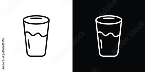 Water glass icon in black. flat graphic vector icon