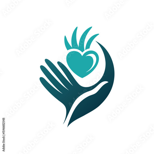 elegant silhouette of a charity logo