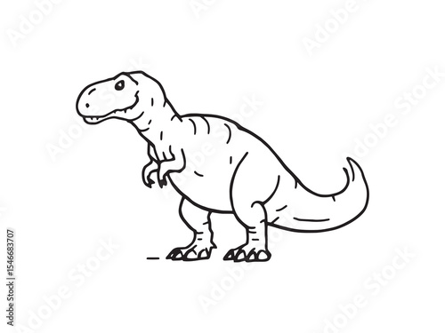 T Rex Minimal Black Line Style