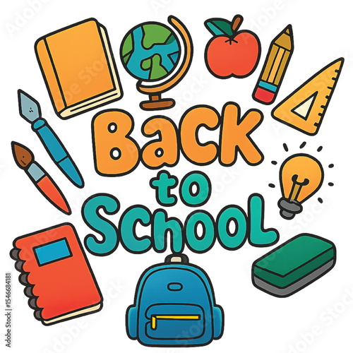 Back to school vector illustration png