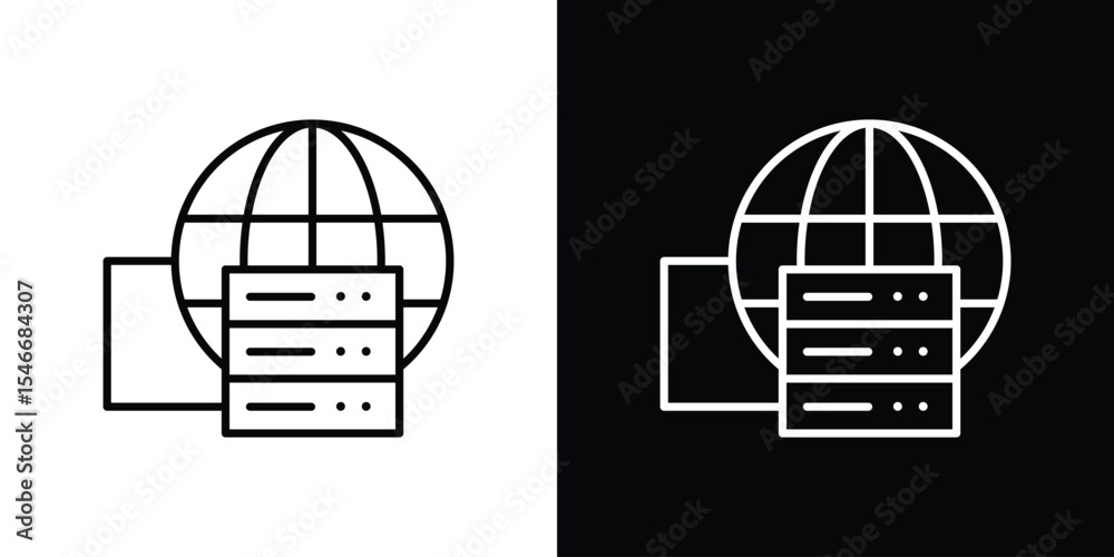 Fototapeta premium Web server icon in black. flat graphic vector icon