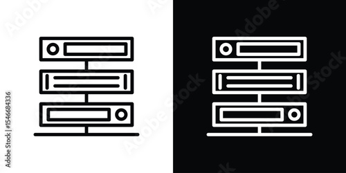Web server icon in black. flat graphic vector icon