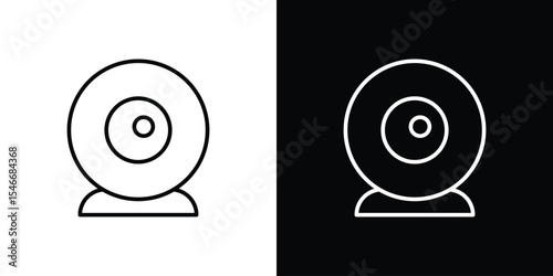 Webcam icon in black. flat graphic vector icon