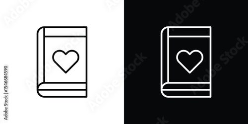 Wedding album icon in black. flat graphic vector icon
