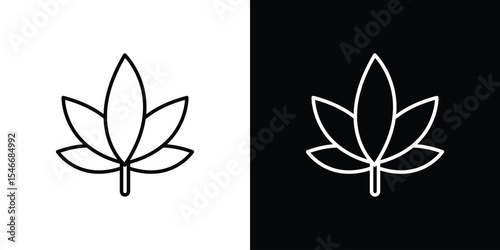 Weed icon in black. flat graphic vector icon