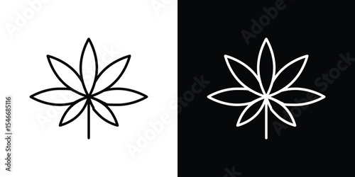 Weed icon in black. flat graphic vector icon