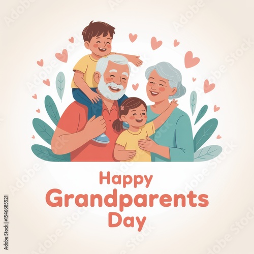 Happy grandparents day grandparents with grandchildren