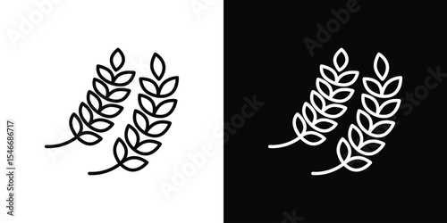 Wheat icon in black. flat graphic vector icon