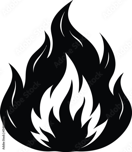 Flame and fire silhouette, Fire icon vector. Fire flame symbol. Flame and fire icon vector collection.