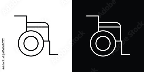 Wheelchair icon in black. flat graphic vector icon