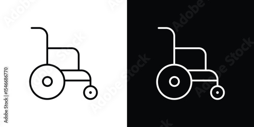 Wheelchair icon in black. flat graphic vector icon