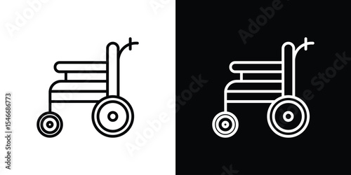 Wheelchair icon in black. flat graphic vector icon