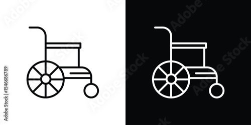 Wheelchair icon in black. flat graphic vector icon