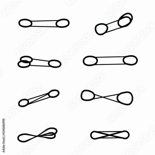 Cotton swab outline arrangements cleaning hygiene design