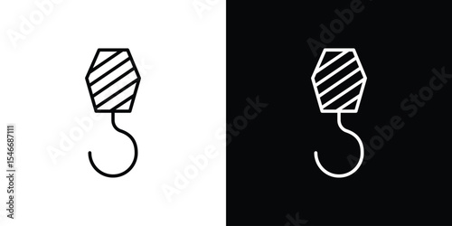 Winch hook icon in black. flat graphic vector icon