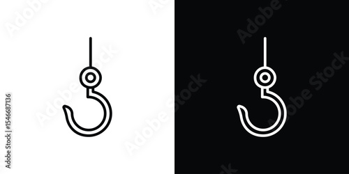 Winch hook icon in black. flat graphic vector icon