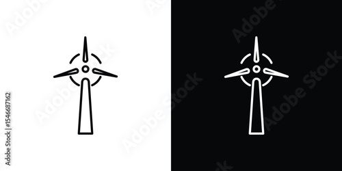 Wind energy icon in black. flat graphic vector icon