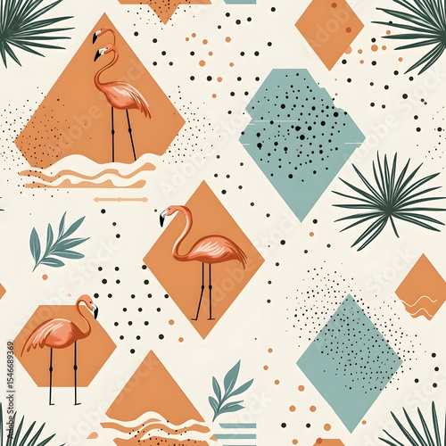 Bohemian Tribal Geometric Pattern with Diamonds, Triangles, and Lines - Ethnic Inspired Design
