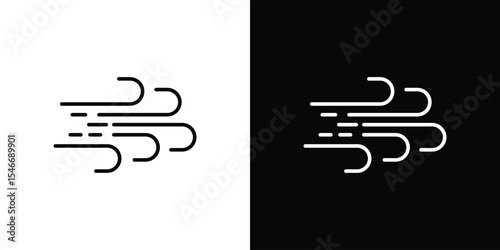 Windy icon in black. flat graphic vector icon