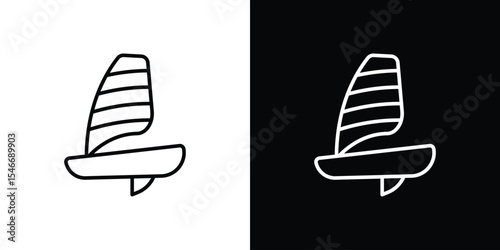 Windsurf icon in black. flat graphic vector icon