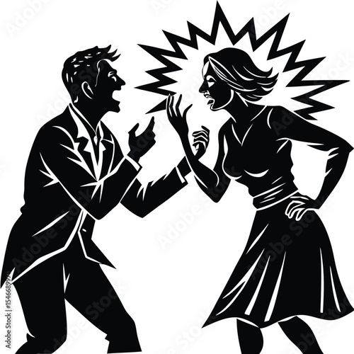 Couple Arguing Angrily: Relationship Conflict and Disagreement