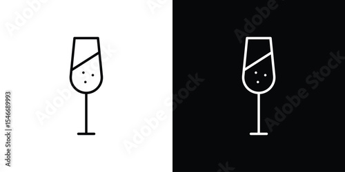 Wine glass icon in black. flat graphic vector icon